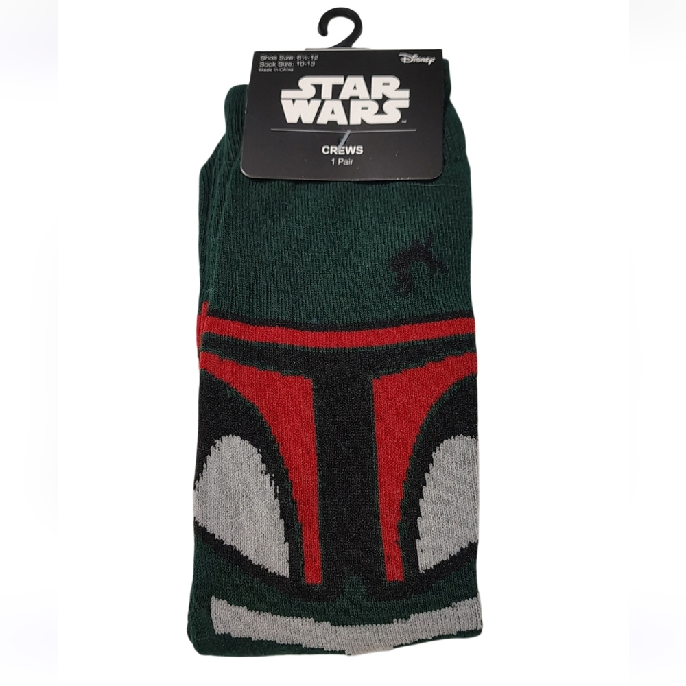 Star Wars Boba Fett Green Crew Socks Disney Bundle And Save